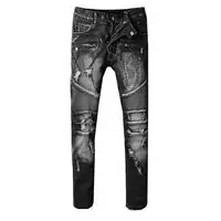 balmain jeans slim nouveaux styles imitation hole